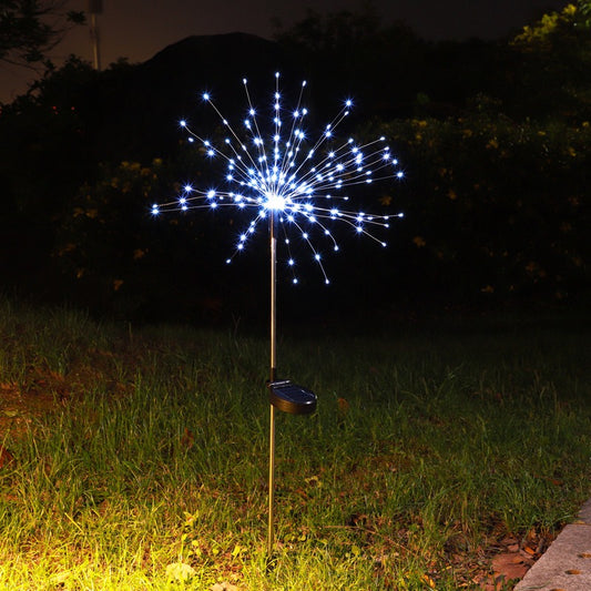 LED Solar Ground Fireworks Lanterns with Colorful Lights